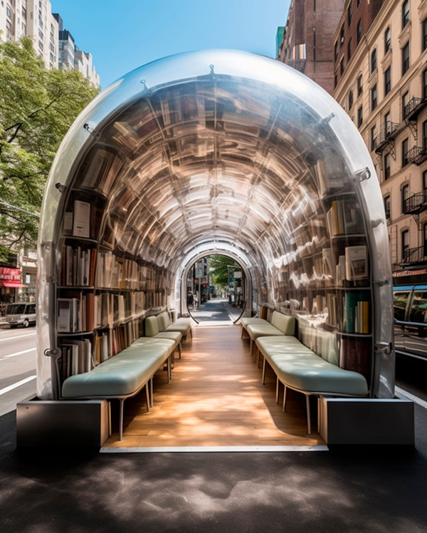 inflatable-bus-stop-with-public-library