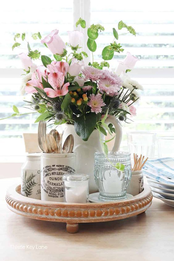 summer-flowers-tray-for-kitchen-table-centerpiece