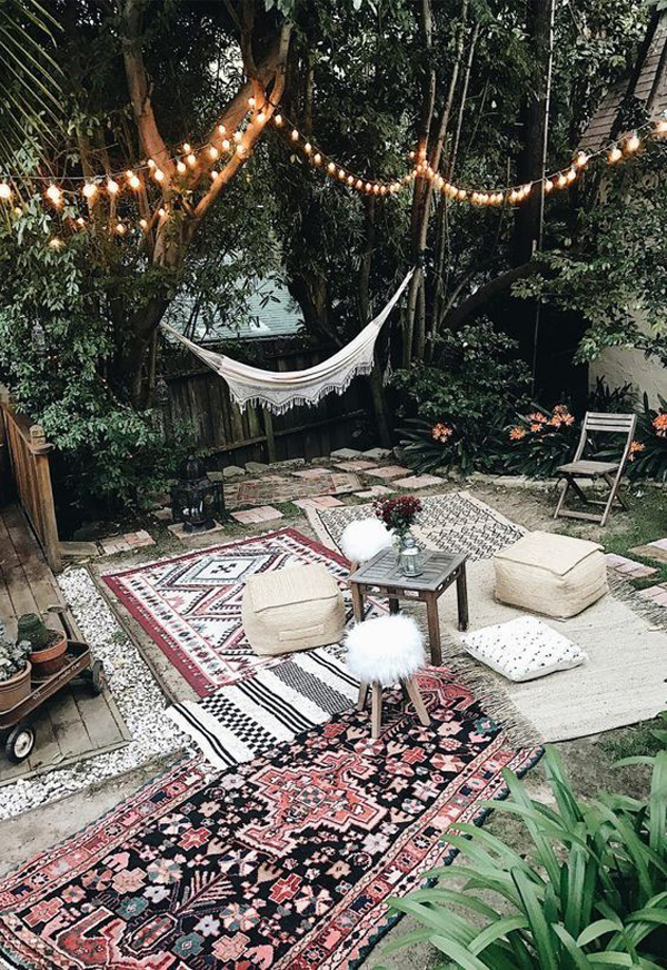 beautiful-boho-garden-with-hammock