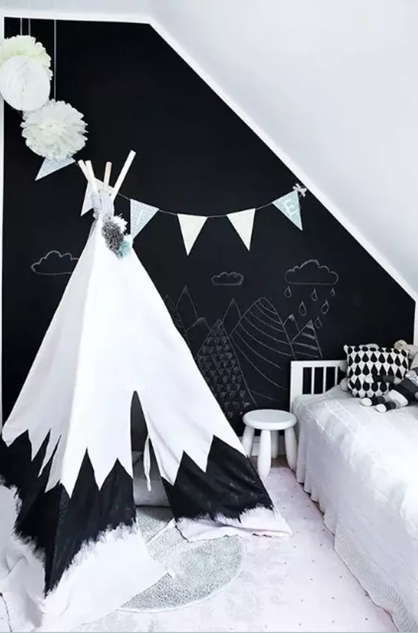 black-and-white-nordic-kid-rooms-with-chlakboard-wall
