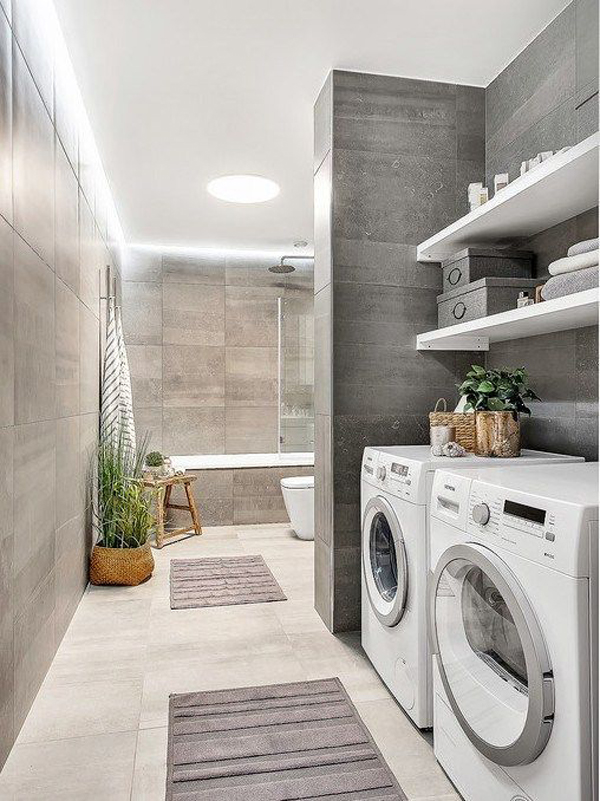 modern-laundry-bathroom-combo-with-plants