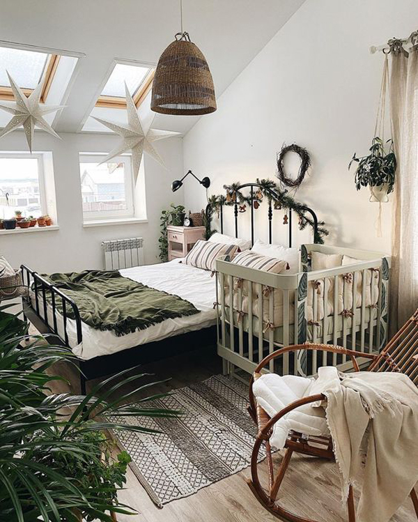 cozy-parent-and-kid-bedroom-shared-with-indoor-plants