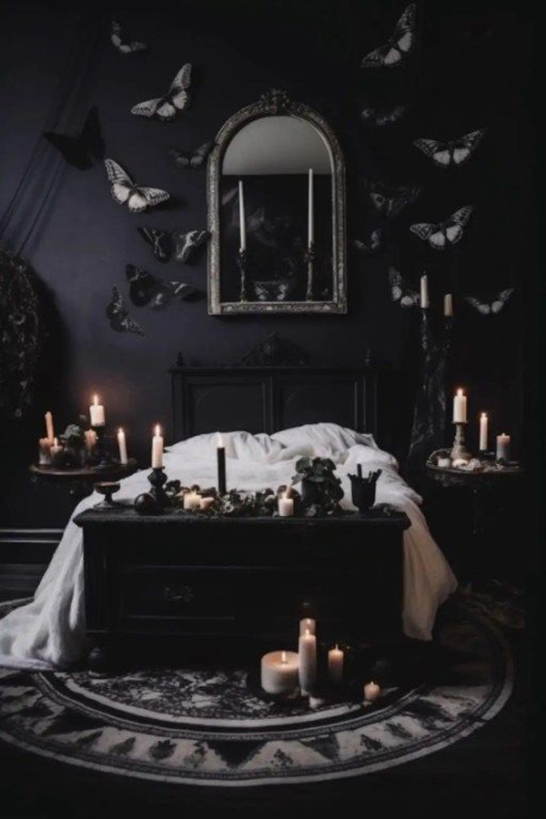 dark-witchy-halloween-bedroom-with-candle-lights