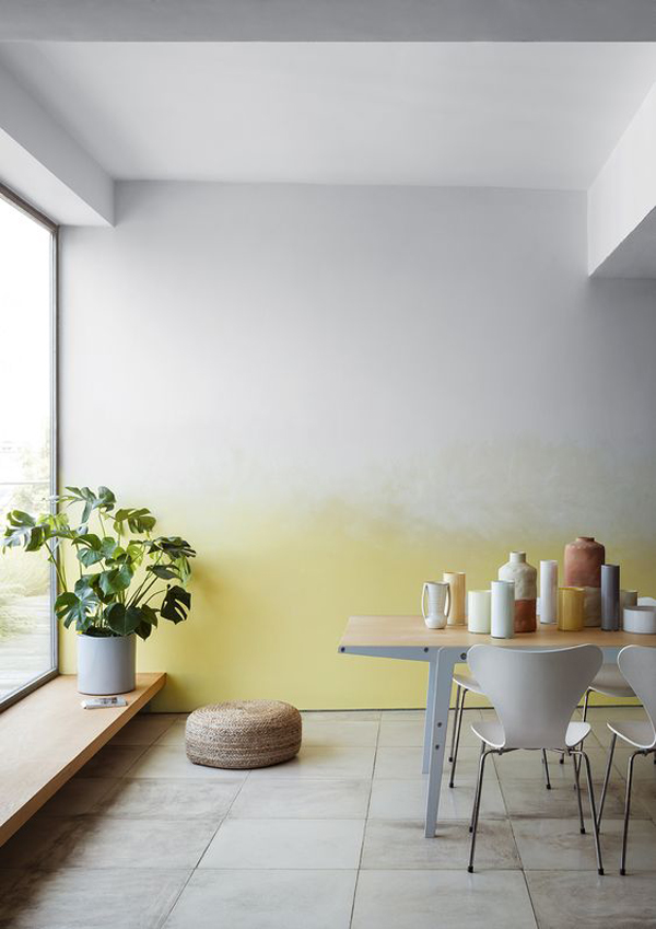 gradient-yellow-paint-wall-for-dining-room