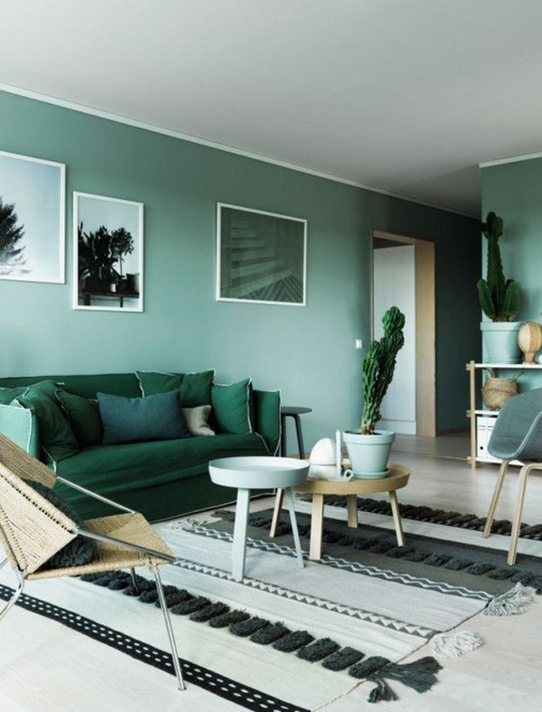 green-monochromatic-room-color-ideas