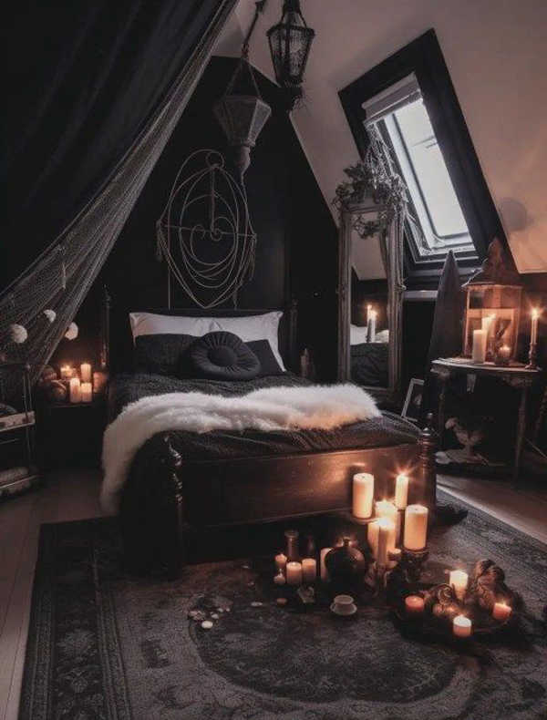 witchy-dark-loft-bedroom-decor