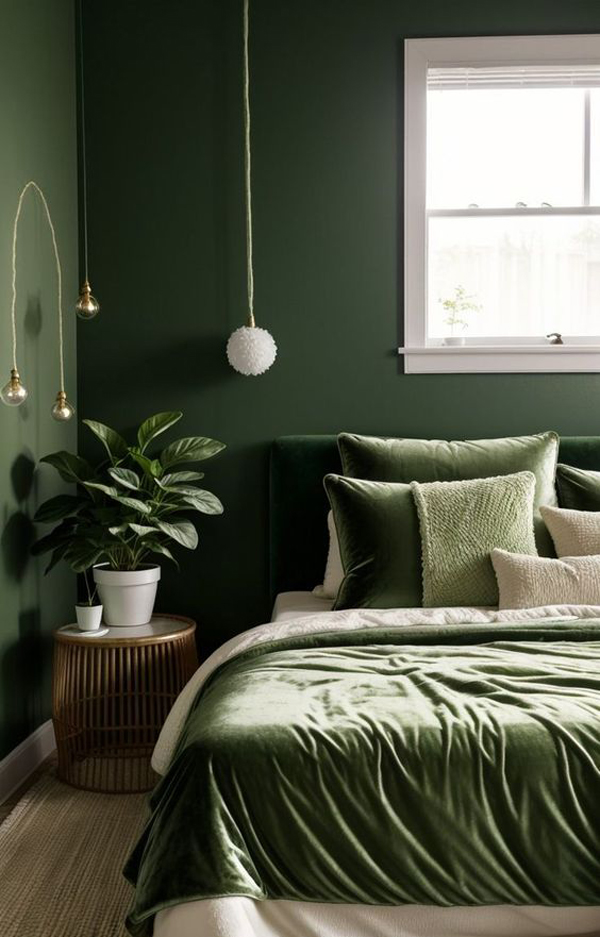 fresh-men-bedroom-design-with-green-wall-paint