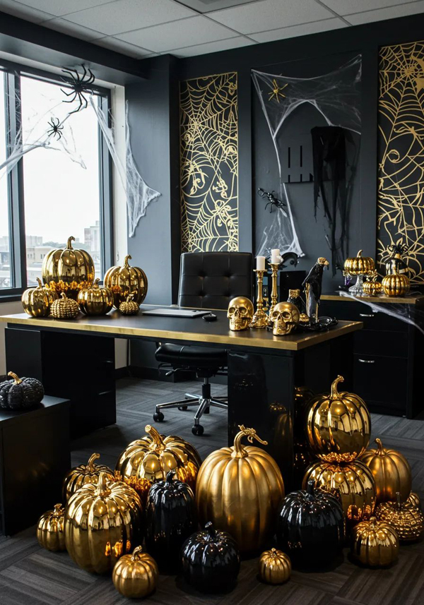 glam halloween office with gold accents glam halloween office with gold accents
